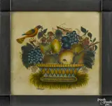 theorem of a basket of fruit by David Y. Ellinger, oil on velvet, offered Jan 2017