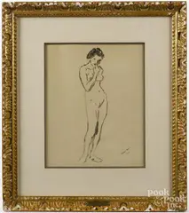 female nude by Robert Henri, monotype, offered Dec 2016