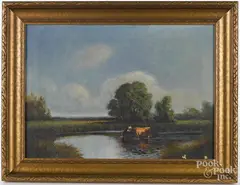 landscape with cows by William Curry, oil on canvas, offered Dec 2016