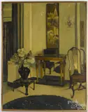 interior by Edith Blight Thompson, oil on canvas, offered Dec 2016