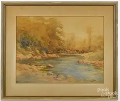 landscape by Adelbert Pratt, watercolor, offered Dec 2016