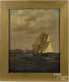 seascape by Otis Weber, oil on canvas, offered Dec 2016