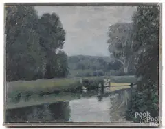 landscape by Bernard Ungerleider, oil on board, offered Dec 2016