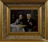 of two men conversing by Louis Henry Charles Moeller, oil on canvas, offered Nov 2016
