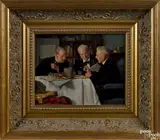of three men conversing by Louis Henry Charles Moeller, oil on canvas, offered Nov 2016