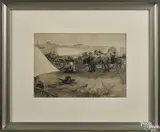 of a wagon camp by William De Cost Smith, watercolor, offered Nov 2016
