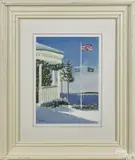 of a winter coastal scene by Thomas A. Newnam, watercolor, offered Nov 2016