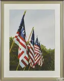 of a row of American flags by Thomas A. Newnam, watercolor, offered Nov 2016