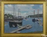 of a harbor scene by Stapleton Kearns, oil on canvas, offered Nov 2016
