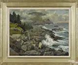 of a coastal scene by Donald Allen Mosher, oil on canvas, offered Nov 2016