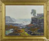 of a house on a rocky shore by Michael Graves, oil on canvas, offered Nov 2016