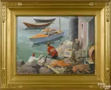 on board of a maritime scene by Edmund Franklin Ward, oil on linen, offered Nov 2016