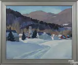 of a snowy landscape by Eric Tobin, oil on canvas, offered Nov 2016