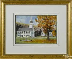 of a country church by Keith Hoffman, watercolor, offered Nov 2016