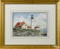 of the Portland Head Light by Keith Hoffman, watercolor, offered Nov 2016