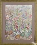 of a floral arrangement by Frances Hart, watercolor, offered Nov 2016