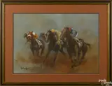 of a horse race by Ralph Scharff, watercolor and gouache, offered Nov 2016