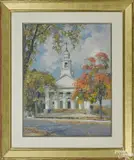 of a church in a landscape by Mathias Alten, oil on canvas, offered Nov 2016