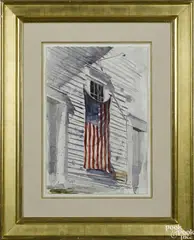Untitled by Stephen Hodecker, watercolor, offered Nov 2016
