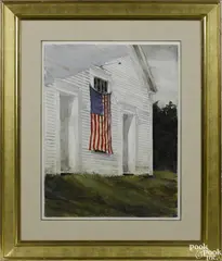 Untitled by Stephen Hodecker, watercolor, offered Nov 2016