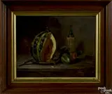 still life with fruit and wine by Charles Hoguet, oil on board, offered Nov 2016