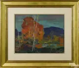 of an autumn landscape by Jonas Lie, oil on canvas, offered Nov 2016