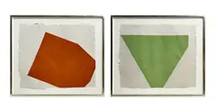 2 Prints, If Then F and If Then C by Gary Stephan, 1974, aquatint in colors on handmade paper, sold Sep 2022