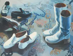 Shoes and Boots by Lowell Nesbitt, 1975, oil on canvas, sold Oct 2022