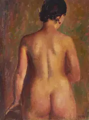 Nude Backview (Do Fournier, Heemstede - Aerdenhout) by Clara Klinghoffer, 1984, oil on canvas, sold Oct 2022