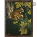 Écureuils roux sur un platane by Gaston Suisse, Panneau décoratif avec son cadre d’origine réalisé par l’artiste, sold Dec 2022
