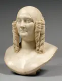 BUSTE de femme coiffée de boucles à l'anglaise by Francisque Joseph Duret, Marbre blanc signé, sold Jun 2011