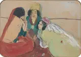 Trois orientales by Jean Launois, Aquarelle gouachée signée en bas à droite, sold Oct 2007