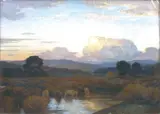 Paysage au troupeau » by Émile-René Ménard, 1918, Pastel signé et daté en bas à droite, sold Jun 2007