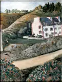 Paysage de Douarnenez by Max Jacob, Gouache signée et située à droite vers le bas, sold Jun 2007