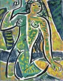 Femme" by Louis Latapie, 1952, Gouache signée et datée, sold May 2007