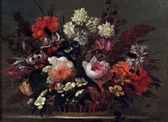 Corbeille de fleurs by Nicolas Baudesson, Toile, sold Feb 2013
