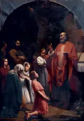 La Communion by Auguste Louis Leloir, Toile, sold Feb 2013