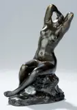 Femme assise les bras levés by Jules Dalou, Bronze à patine brune, sold Dec 2012