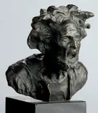 Buste d'homme criant by Paul Landowski, Bronze à patine brune, sold Dec 2012