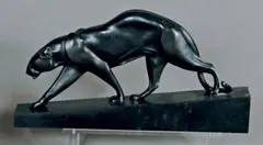 Panthère marchant by Maurice Prost, Épreuve en bronze à patine noire, fonte d'édition ancienne de Susse Frères, marque de fond, sold Dec 2012