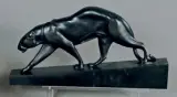 Panthère marchant by Maurice Prost, Épreuve en bronze à patine noire, fonte d'édition ancienne de Susse Frères, marque de fond, sold Dec 2012