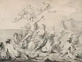 L'enlèvement d'Europe by Pierre-Jacques Cazes, Crayon noir et lavis gris, sold Nov 2012