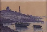 Les barques by Charles Mootz, Aquarelle, sold Jun 2022