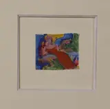 Femme assise à la robe rouge by Marius Mermillon, Aquarelle gouachée, sold Jun 2022