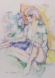 Femme en tailleur by Pierre Cornu, Pastel signé en bas à gauche, sold Jun 2022