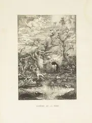 La Comédie de la Mort. 1854; by Rodolphe Bresdin, Lithographie sur chine blanc appliqué sur vélin, sold Jun 2020