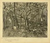 Paysage sous-bois à l'Ermitage by Camille Pissarro, Aquatinte, sold Jun 2020