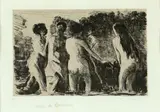 Théorie de baigneuses. 1897 by Camille Pissarro, Lithographie sur chine teinté appliqué sur vélin, sold Jun 2020