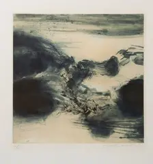 Sans titre, 1973. (Agerup, 243) by Zao Wou-ki, Aquatinte en couleurs sur papier, sold Nov 2019