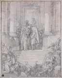 Scène du «Mahomet» de Voltaire, la mort d'Irène by François Boucher, Crayon noir, sold Feb 2012